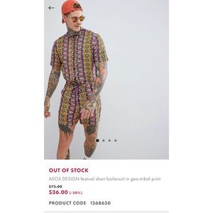 Asos Men’s Boilersuit Shorts - tribal print